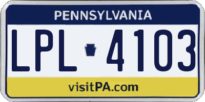 PA license plate LPL4103