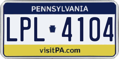PA license plate LPL4104