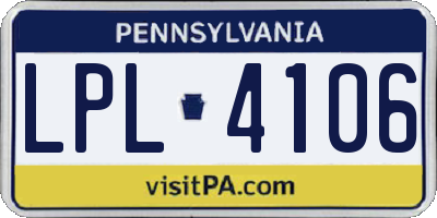 PA license plate LPL4106