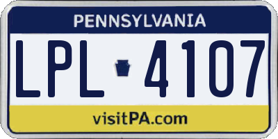 PA license plate LPL4107