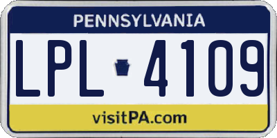 PA license plate LPL4109