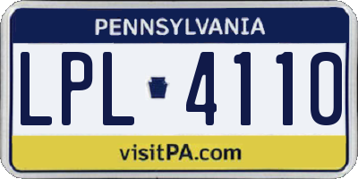 PA license plate LPL4110