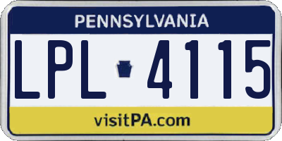 PA license plate LPL4115