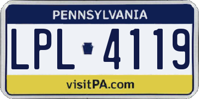 PA license plate LPL4119