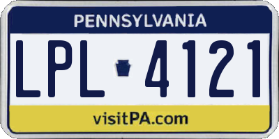 PA license plate LPL4121