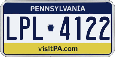 PA license plate LPL4122