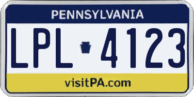 PA license plate LPL4123