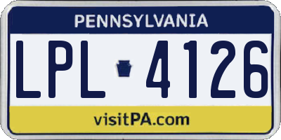 PA license plate LPL4126