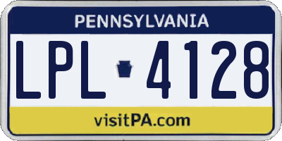 PA license plate LPL4128