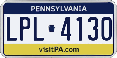 PA license plate LPL4130