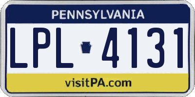 PA license plate LPL4131