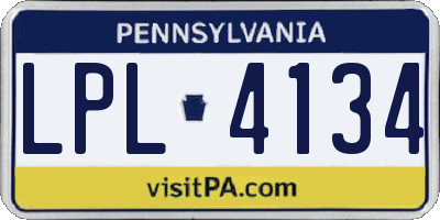 PA license plate LPL4134