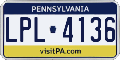PA license plate LPL4136