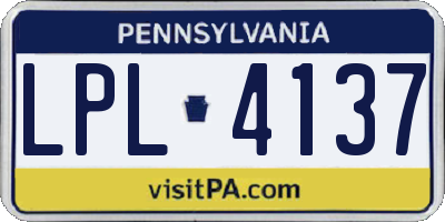 PA license plate LPL4137