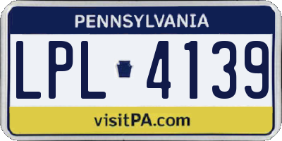 PA license plate LPL4139