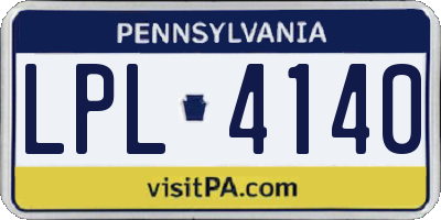 PA license plate LPL4140