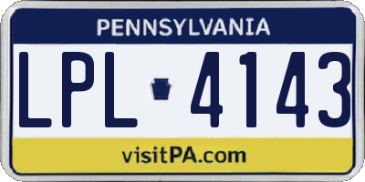 PA license plate LPL4143