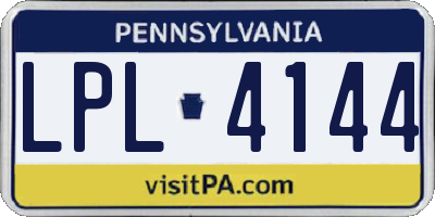 PA license plate LPL4144