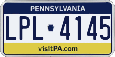 PA license plate LPL4145