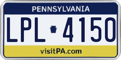PA license plate LPL4150