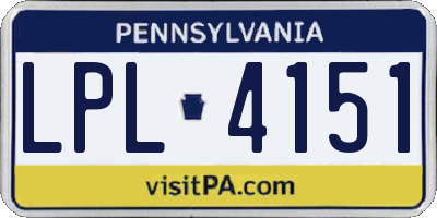 PA license plate LPL4151