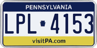 PA license plate LPL4153