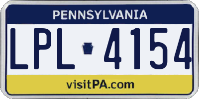 PA license plate LPL4154