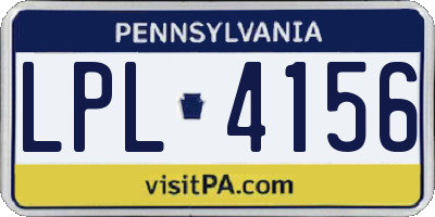 PA license plate LPL4156