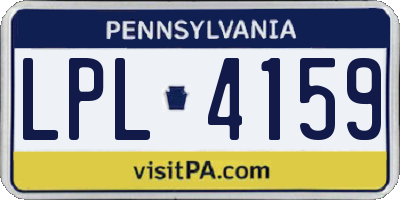 PA license plate LPL4159