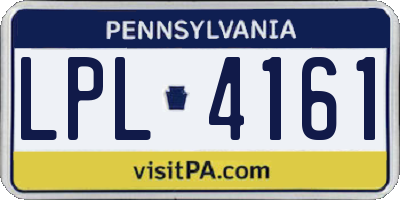 PA license plate LPL4161