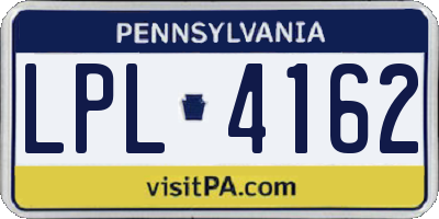 PA license plate LPL4162