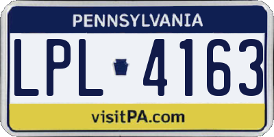 PA license plate LPL4163