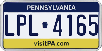 PA license plate LPL4165