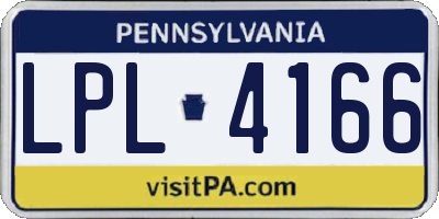 PA license plate LPL4166