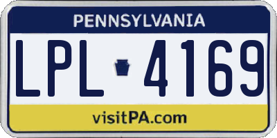 PA license plate LPL4169