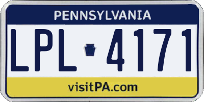 PA license plate LPL4171
