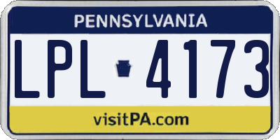 PA license plate LPL4173