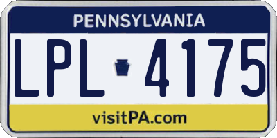 PA license plate LPL4175