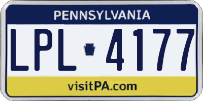 PA license plate LPL4177