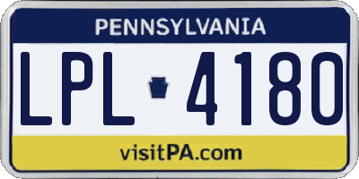 PA license plate LPL4180
