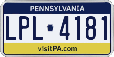 PA license plate LPL4181