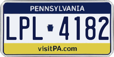 PA license plate LPL4182