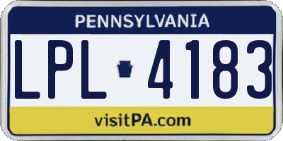 PA license plate LPL4183