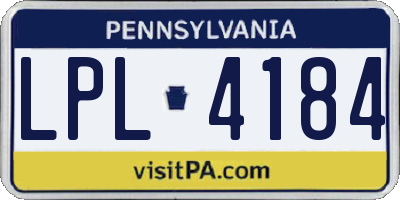 PA license plate LPL4184