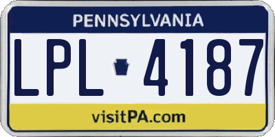 PA license plate LPL4187