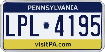 PA license plate LPL4195