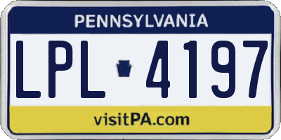PA license plate LPL4197