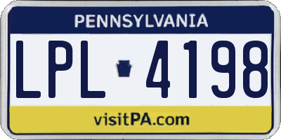 PA license plate LPL4198