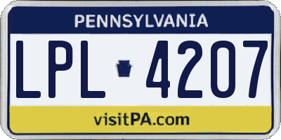 PA license plate LPL4207