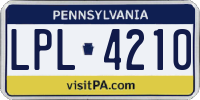 PA license plate LPL4210